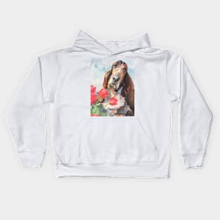 Valentine Basset Kids Hoodie